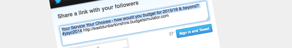 screenshot of East Dunbartonshire Budget Simulator